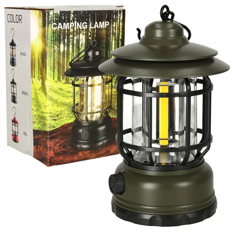 ⁨Lampa ogrodowa kempingowa na biwak z uchwytem piknik akumulatorowa USB⁩ w sklepie Wasserman.eu