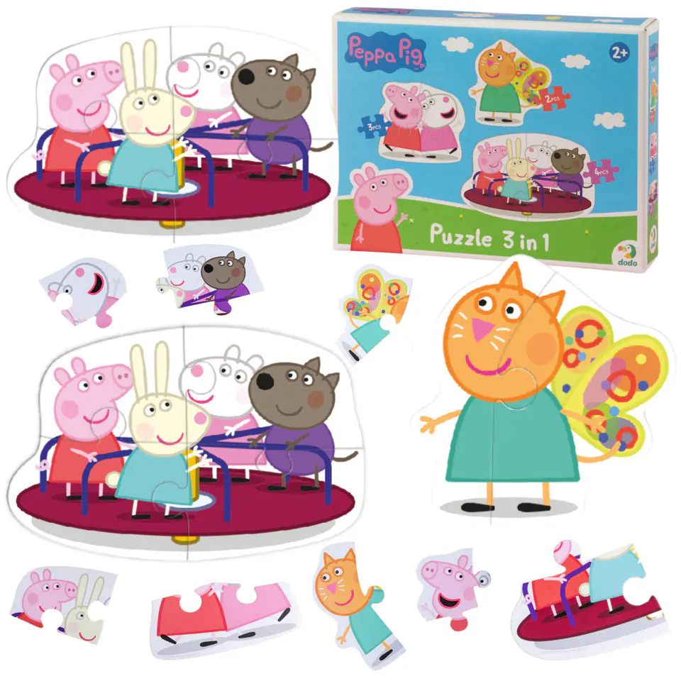 ⁨PUZZLE 3w1 "ŚWINKA PEPPA" PEPPA PIG 3 UKŁADANKI W JEDNYM OPAKOWANIU⁩ w sklepie Wasserman.eu