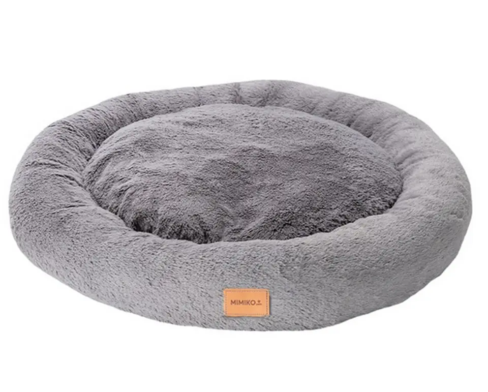 ⁨MIMIKO Pets Legowisko Shaggy okrągłe XXL 100cm szare⁩ w sklepie Wasserman.eu