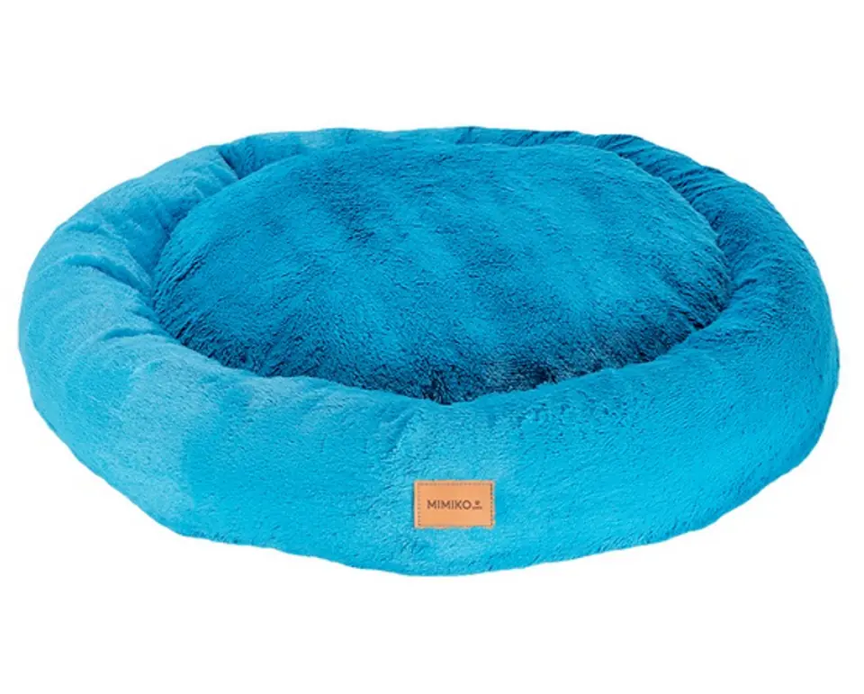 ⁨MIMIKO Pets Legowisko Shaggy okrągłe XL 75cm turkusowe⁩ w sklepie Wasserman.eu