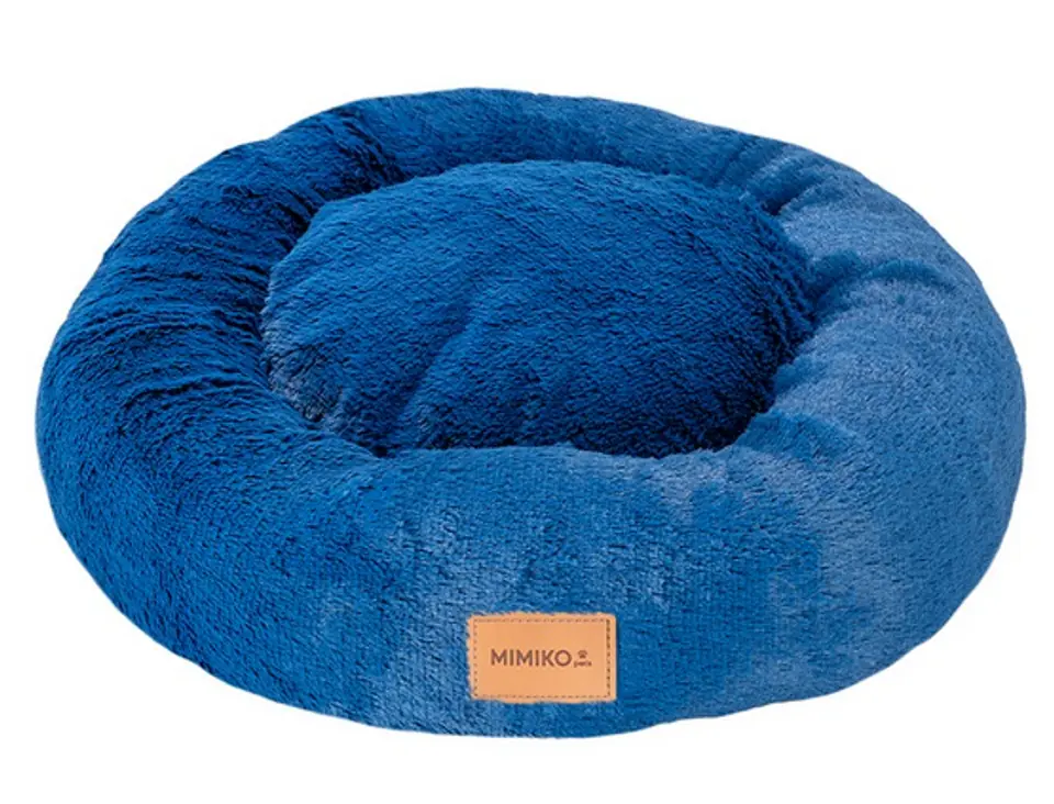 MIMIKO Pets Legowisko Shaggy okrągłe L 60cm chabrowe w sklepie Wasserman.eu