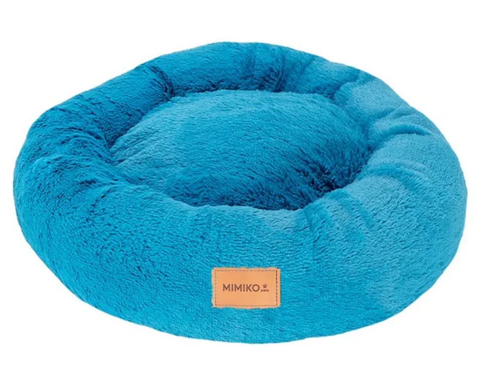 ⁨MIMIKO Pets Legowisko Shaggy okrągłe L 60cm turkusowe⁩ w sklepie Wasserman.eu