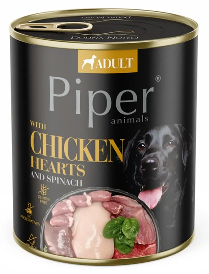 ⁨Piper Pies Serca kurczaka i szpinak puszka 800g⁩ w sklepie Wasserman.eu