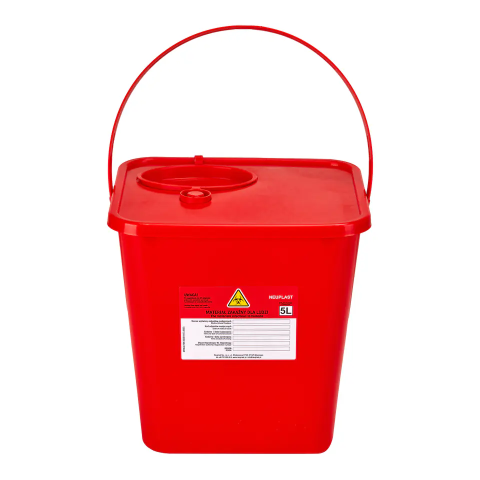⁨Medical waste container 5 L red⁩ at Wasserman.eu