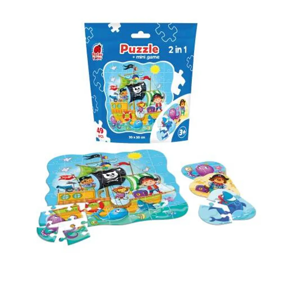 ⁨PUZZLE 2W1 PIRACI ZESTAW UKŁADANKA MINI GRA EDUKACYJNA MORZE ROTER KAFER⁩ w sklepie Wasserman.eu