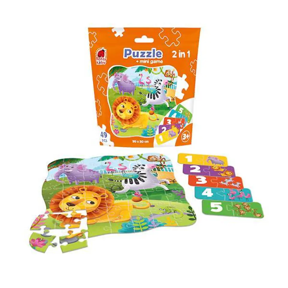 ⁨PUZZLE 2W1 ZOO ZESTAW UKŁADANKA MINI GRA EDUKACYJNA  ROTER KAFER⁩ w sklepie Wasserman.eu