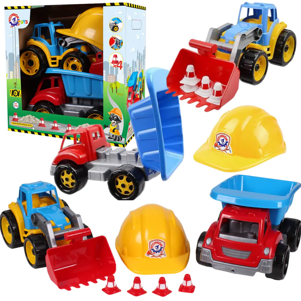 ⁨Construction Vehicle Set + Helmet Toddler-Builder 2 TechnoK 3985 p3⁩ at Wasserman.eu