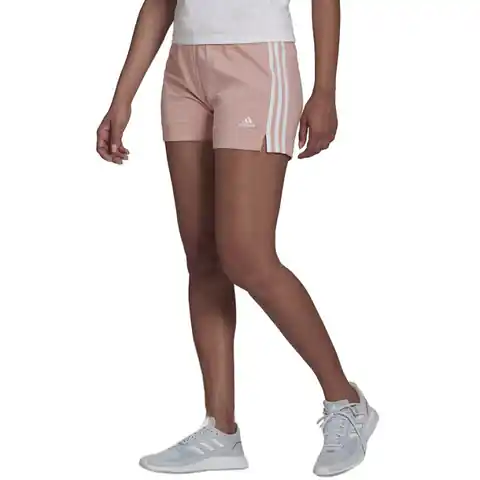 ⁨Spodenki adidas Essentials Slim 3 Stripes Shorts W (kolor Biały. Różowy, rozmiar XL)⁩ w sklepie Wasserman.eu
