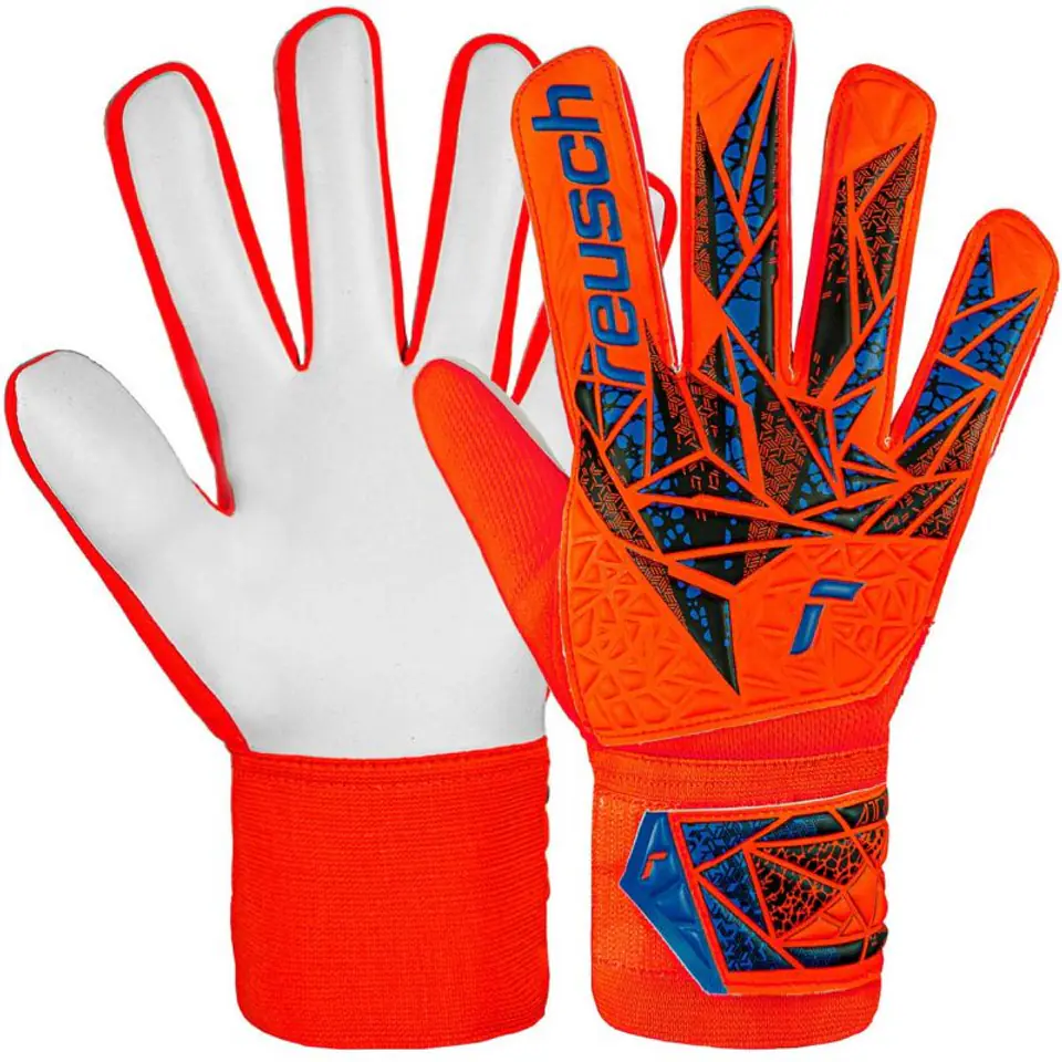 ⁨Rękawice bramkarskie Reusch Attrakt Starter Solid Jr 5472514 (kolor Pomarańczowy, rozmiar 6)⁩ w sklepie Wasserman.eu