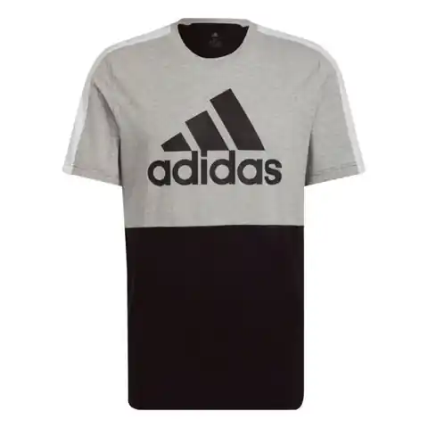⁨Koszulka adidas Essentials Colorblock Single Jersey Tee M (kolor Czarny. Szary/Srebrny, rozmiar M)⁩ w sklepie Wasserman.eu