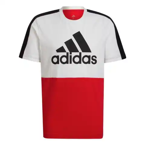 ⁨Koszulka adidas Essentials Colorblock Single Jersey Tee M (kolor Biały. Czerwony, rozmiar XL)⁩ w sklepie Wasserman.eu