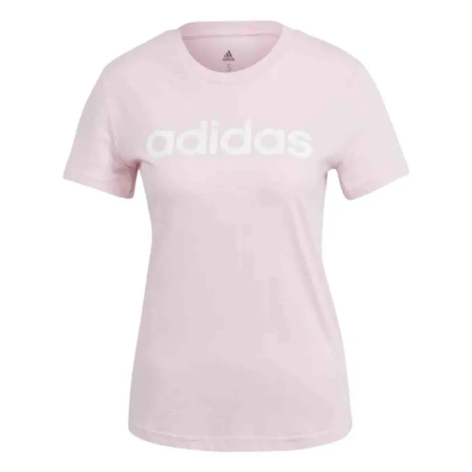 ⁨Koszulka adidas Loungwear Essentials Slim Logo Tee W (kolor Różowy, rozmiar XS)⁩ w sklepie Wasserman.eu