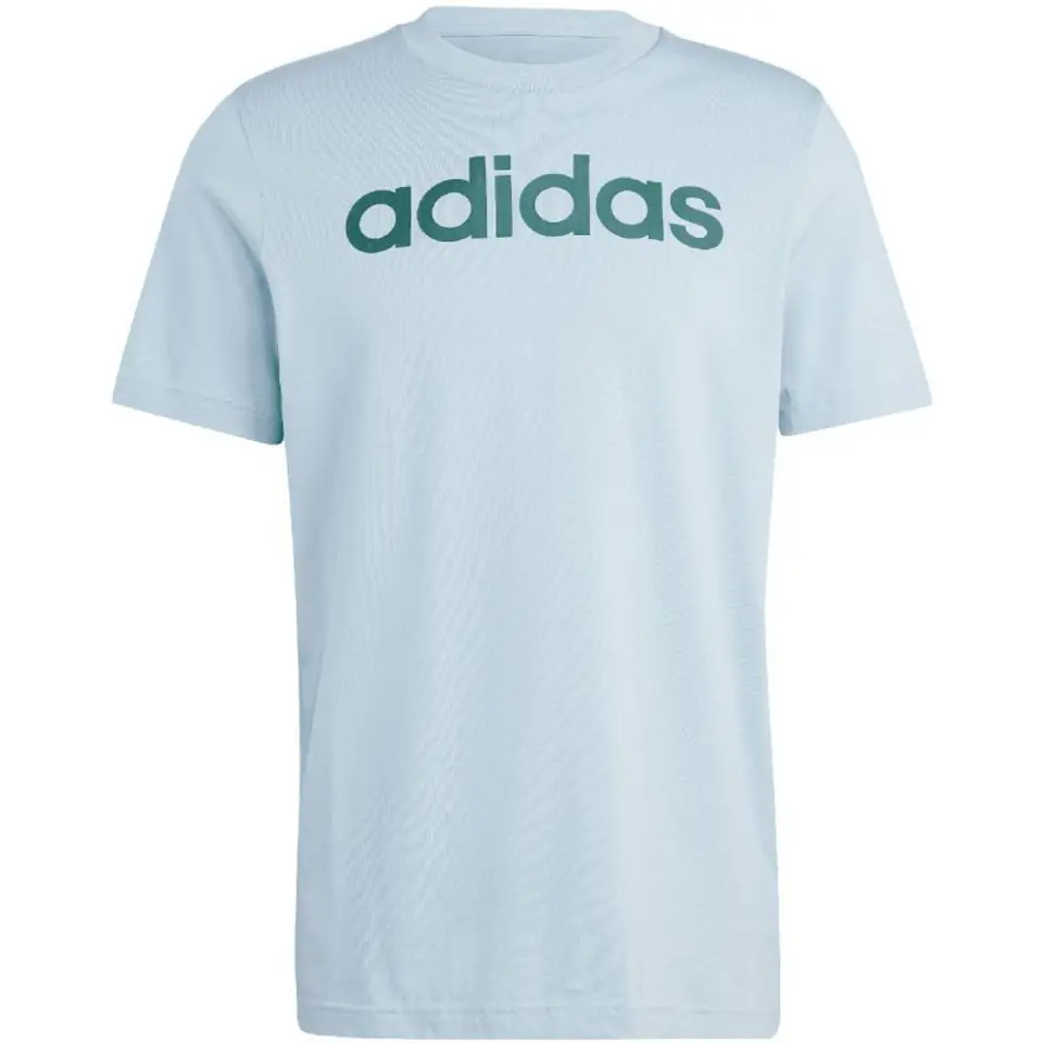 ⁨Koszulka adidas Essentials Single Jersey Linear Embroidered Logo Tee M (kolor Niebieski, rozmiar S)⁩ w sklepie Wasserman.eu