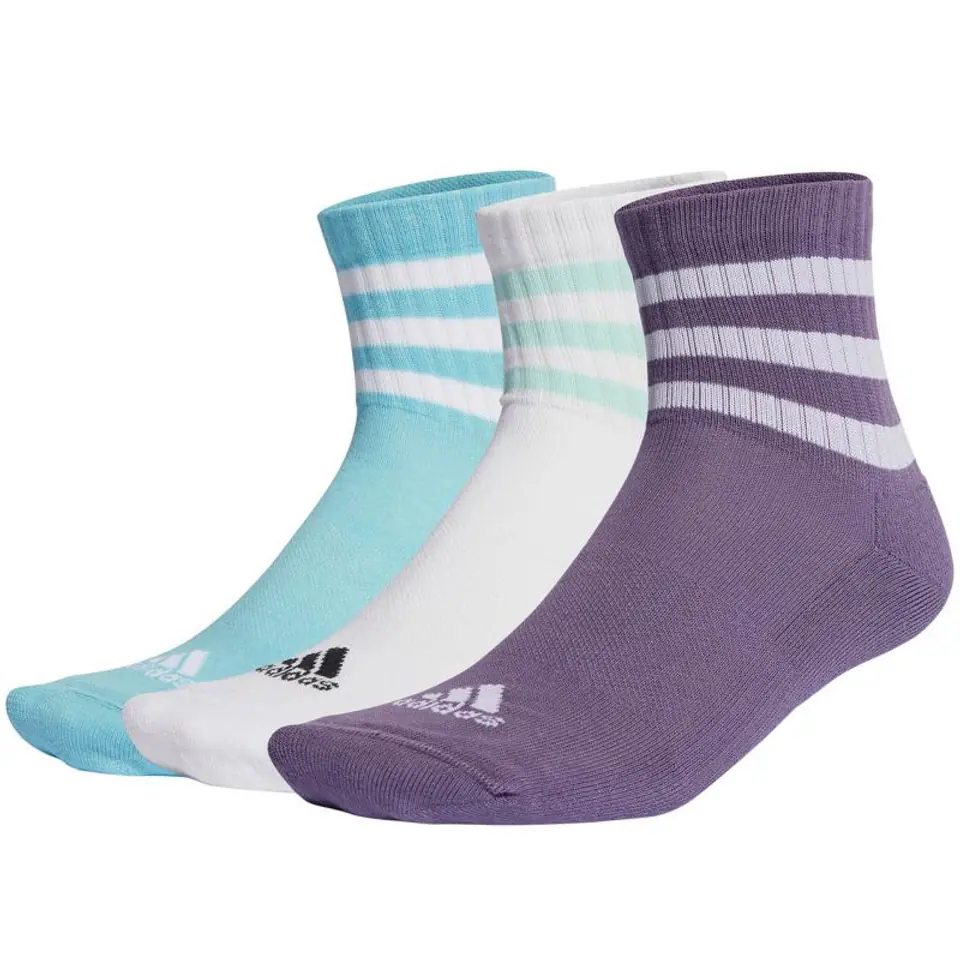 ⁨Skarpety adidas 3-Stripes Cushioned Sportswear Mid-Cut Socks 3P (kolor Wielokolorowy, rozmiar 37-39)⁩ w sklepie Wasserman.eu