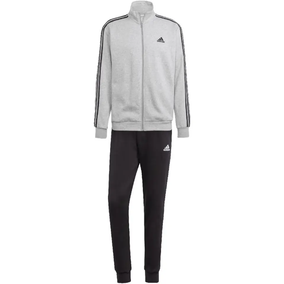 ⁨Dres adidas Basic 3-Stripes Fleece M (kolor Czarny. Szary/Srebrny, rozmiar 2XL)⁩ w sklepie Wasserman.eu