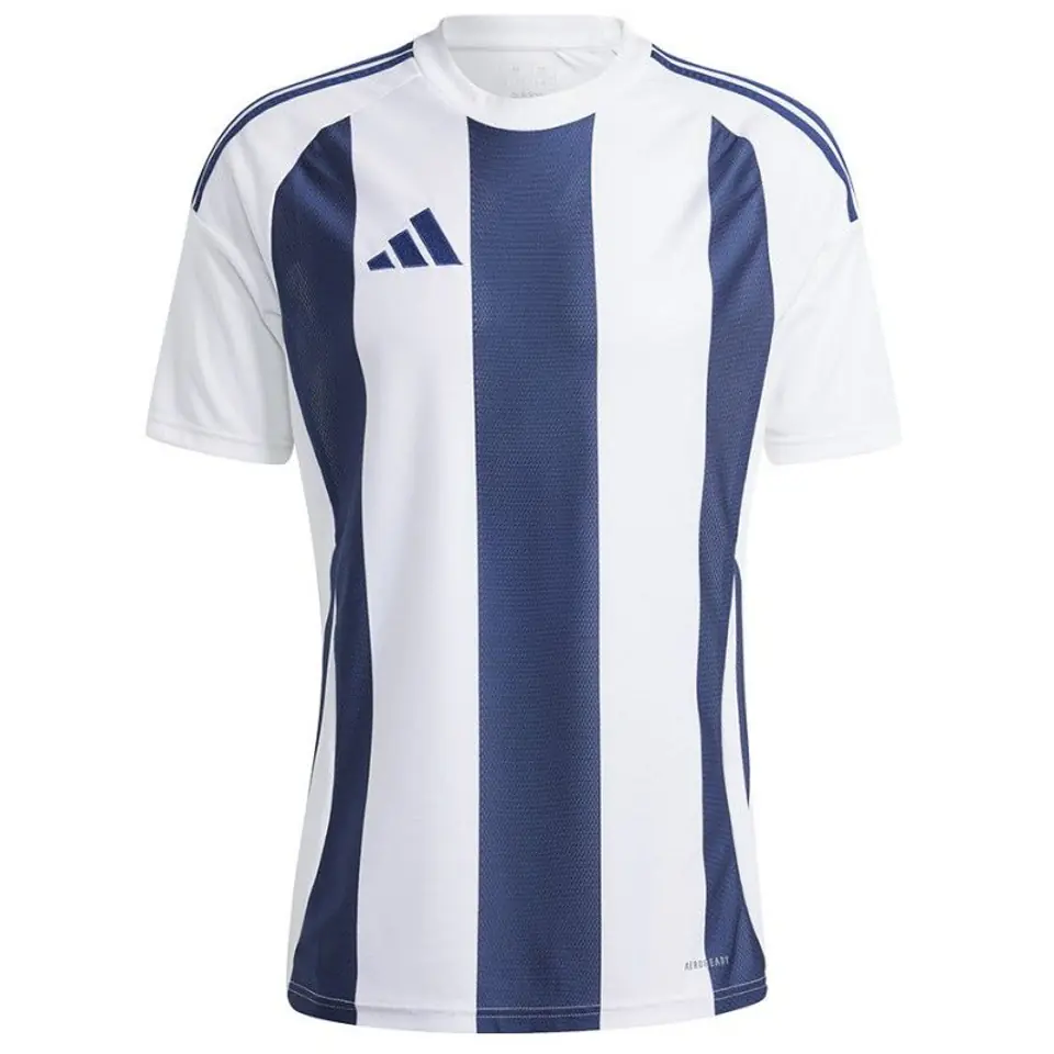 ⁨Koszulka adidas Striped 24 JSY M (kolor Biały. Granatowy, rozmiar M)⁩ w sklepie Wasserman.eu