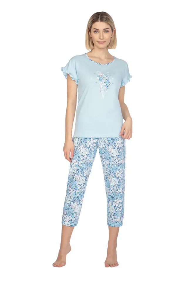 ⁨PIŻAMA REGINA DAMSKA 666 NIE (kolor niebieski, rozmiar L)⁩ w sklepie Wasserman.eu