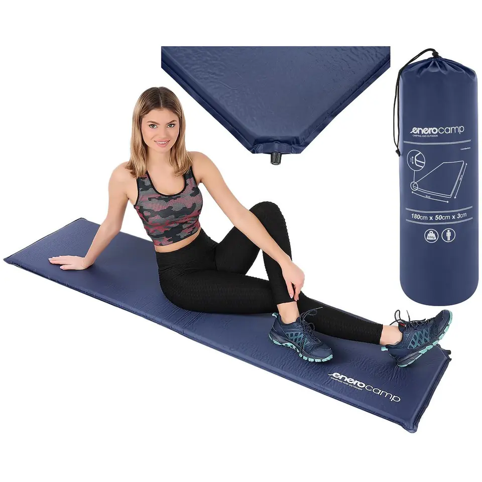 MATA SAMOPOMPUJĄCA TURYSTYCZNA MATERAC 180X50X3CM GRANATOWA w sklepie Wasserman.eu