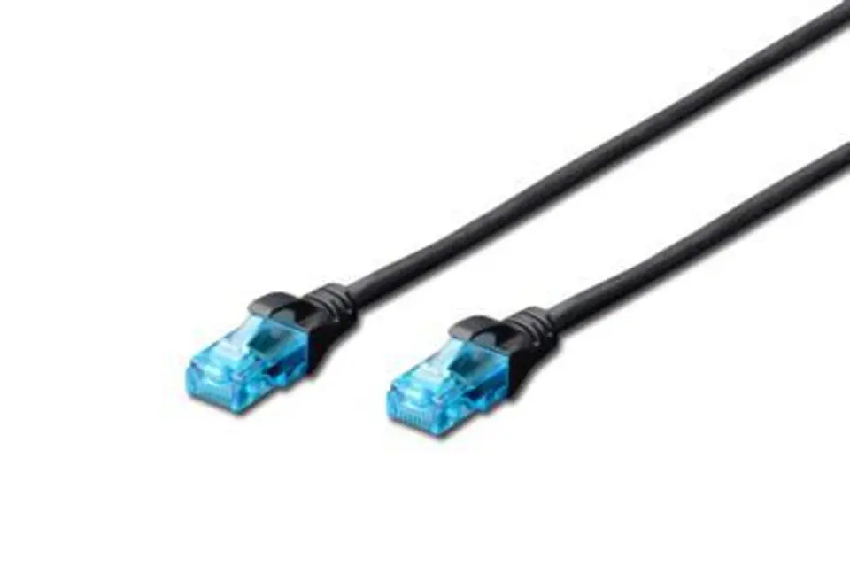 ⁨DIGITUS UTP Kat. 5e 0.25 m Czarny 0.25 Patchcord⁩ w sklepie Wasserman.eu