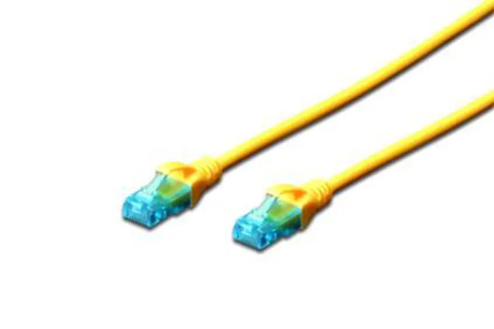 ⁨DIGITUS UTP Cat. 5e 0.25 m Yellow 0.25 Patchcord⁩ at Wasserman.eu