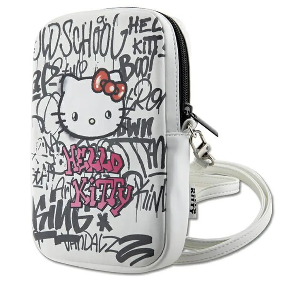 ⁨Hello Kitty Torebka HKPBPDGPHE biały/white Graffiti Kitty Head⁩ w sklepie Wasserman.eu