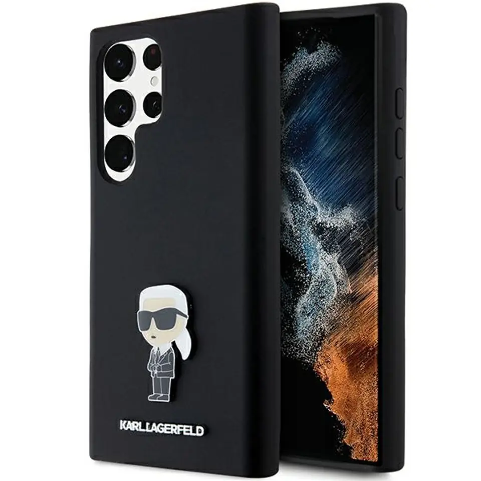 ⁨Karl Lagerfeld KLHCS23LSMHKNPK S23 Ultra S918 czarny/black Silicone Ikonik Metal Pin⁩ w sklepie Wasserman.eu