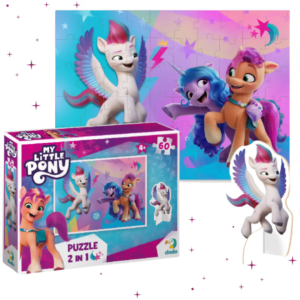 ⁨PUZZLE MY LITTLE PONY 60 ELEMENTÓW Z FIGURKĄ KUCYKA KOLOROWA UKŁADANKA⁩ w sklepie Wasserman.eu