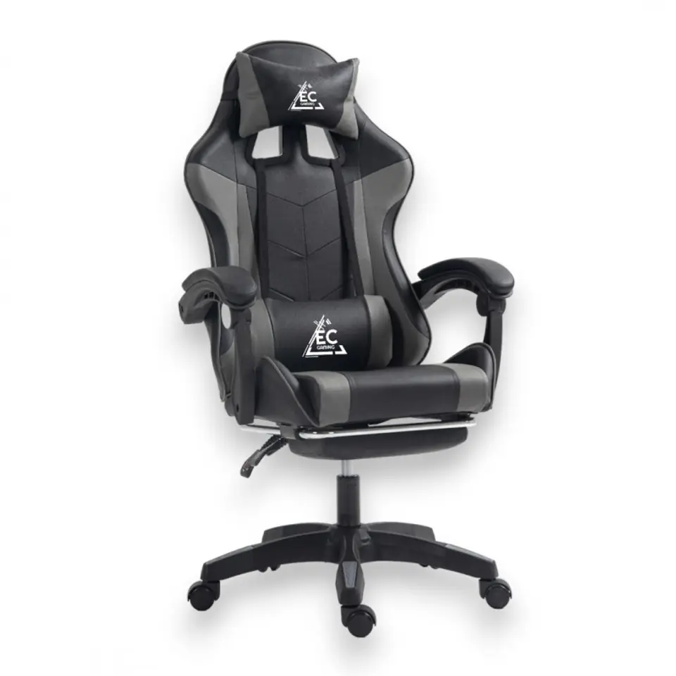 ⁨Fotel gamingowy obrotowy z podnóżkiem EC GAMING masażer KO24SZ⁩ w sklepie Wasserman.eu