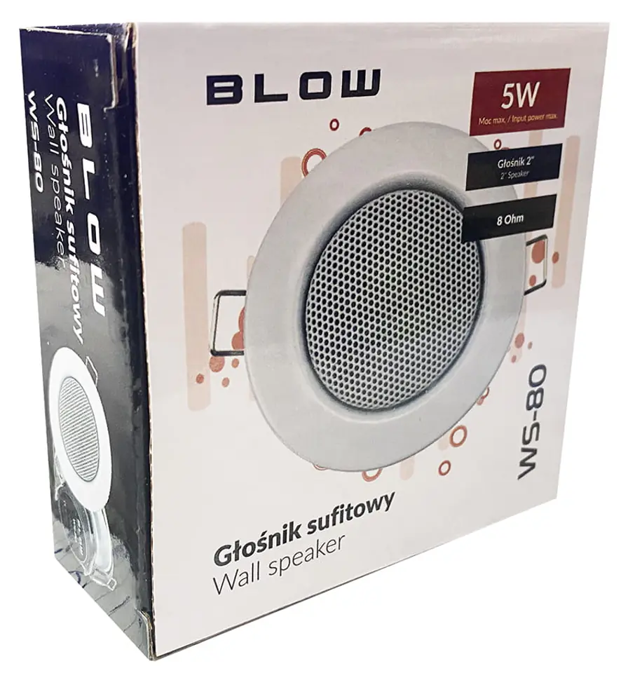 ⁨Głośnik sufitowy Blow WS-80 50mm 5W 8ohm biały⁩ w sklepie Wasserman.eu