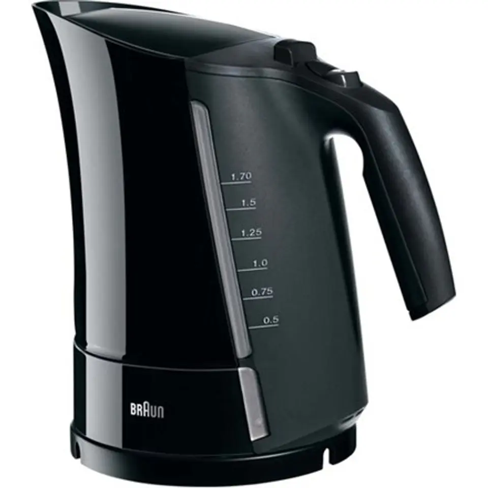 ⁨Braun WK 300 Standard kettle, Plastic, Black, 2200 W, 360° rotational base, 1.7 L⁩ at Wasserman.eu