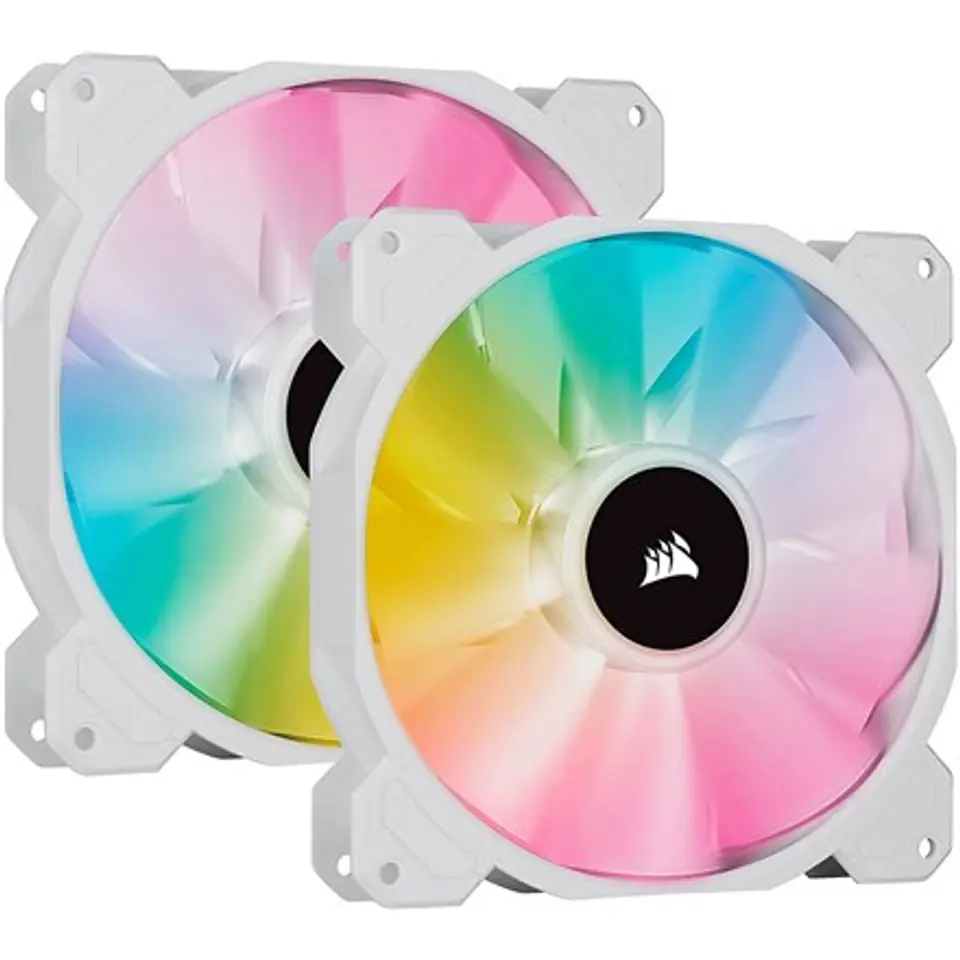 ⁨Korsarz | Biały wentylator PWM 140 mm, zestaw dwóch wentylatorów z węzłem oświetleniowym CORE | iCUE SP140 RGB ELITE Wydajność |⁩ w sklepie Wasserman.eu