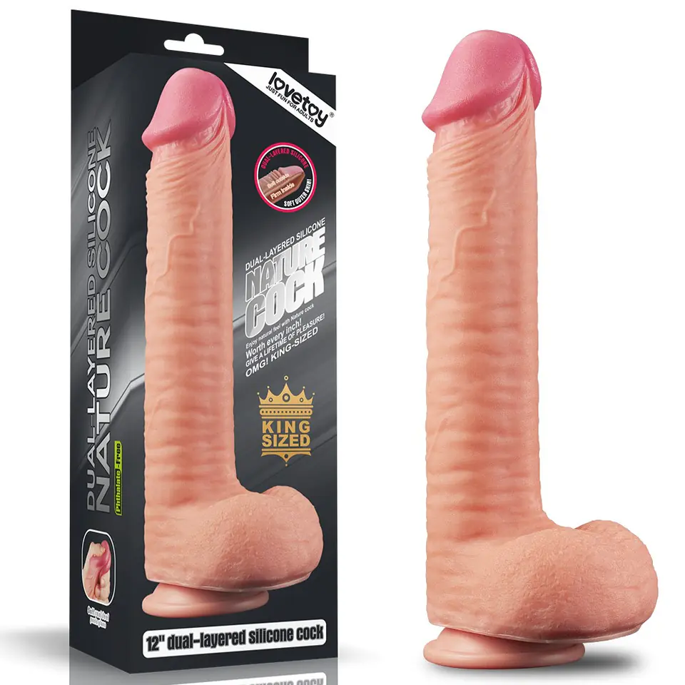 ⁨DILDO 12" DUAL LAYERED PLATINUM SILICONE COCK⁩ w sklepie Wasserman.eu