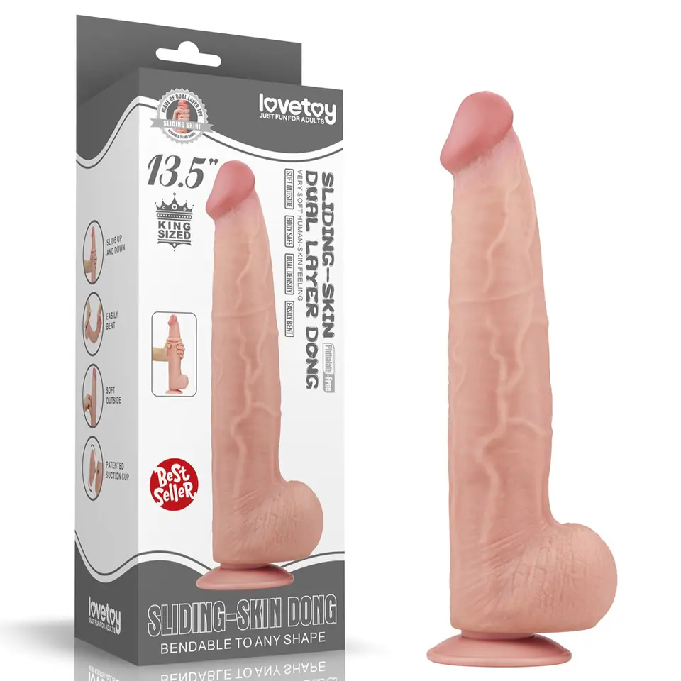 ⁨DILDO 13.5'' KING SIZED SLIDING SKIN DUAL LAYER DONG⁩ w sklepie Wasserman.eu