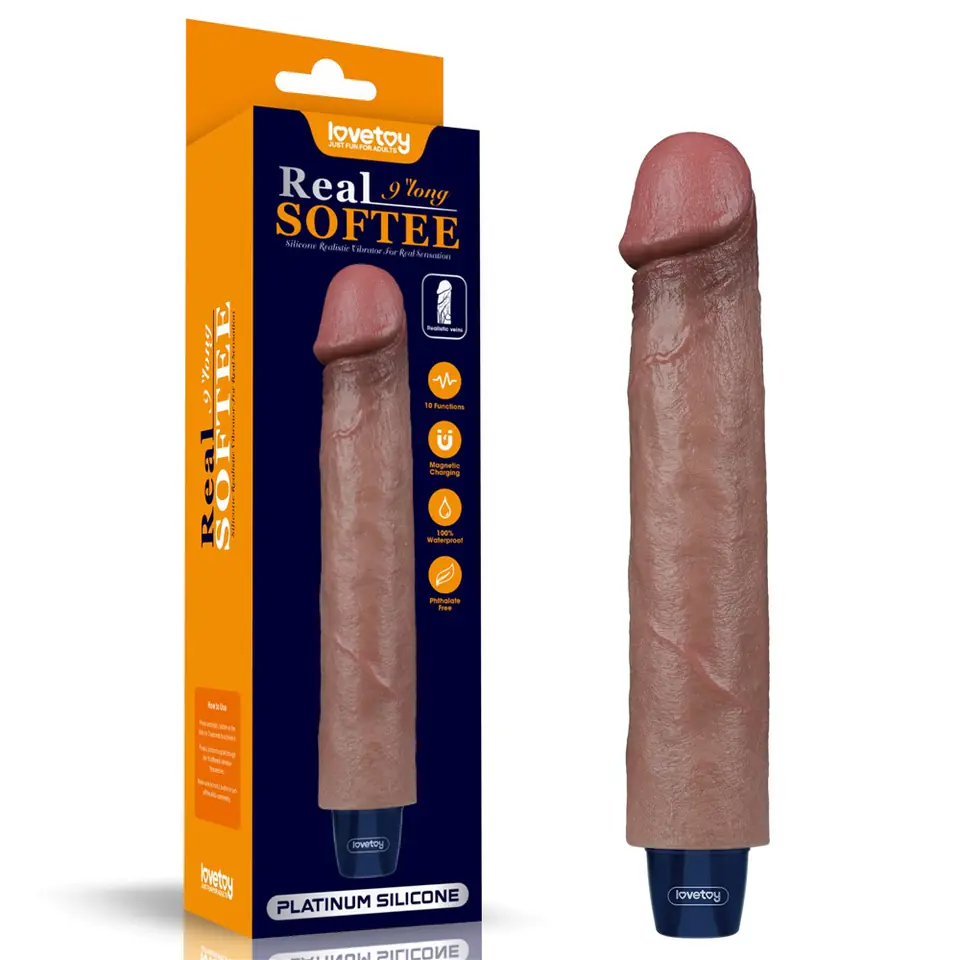 ⁨WIBRATOR 9" REAL SOFTEE VIBRATING DILDO⁩ w sklepie Wasserman.eu