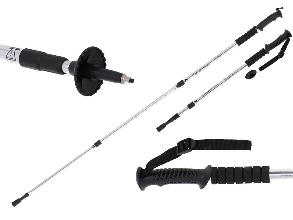Kijek Nordic Walking 135cm srebrny w sklepie Wasserman.eu