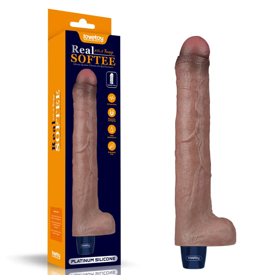 ⁨WIBRATOR 10.5" REAL SOFTEE VIBRATING DILDO⁩ w sklepie Wasserman.eu