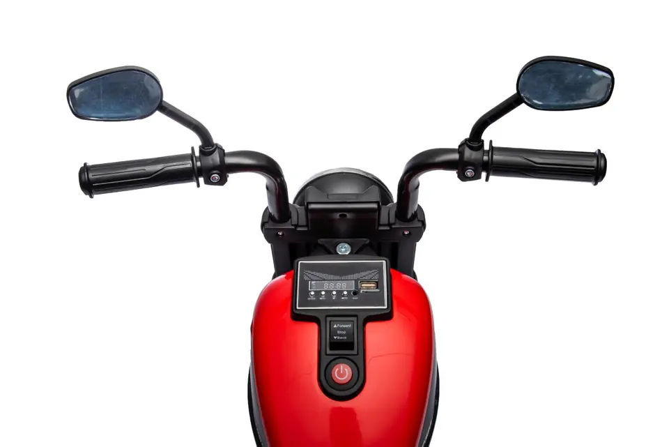 Motorek Chopper FASTER na akumulator dla dzieci Czerwony + Radio FM + Panel audio + LED w sklepie Wasserman.eu