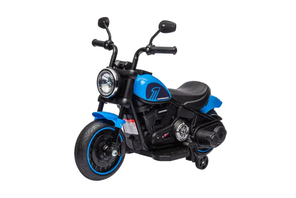 Motorek Chopper FASTER na akumulator dla dzieci Niebieski + Radio FM + Panel audio + LED w sklepie Wasserman.eu