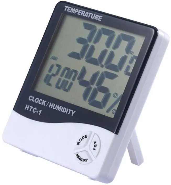 Higrometr Termometr Zegar Wilgotnościomierz HTC-1 w sklepie Wasserman.eu
