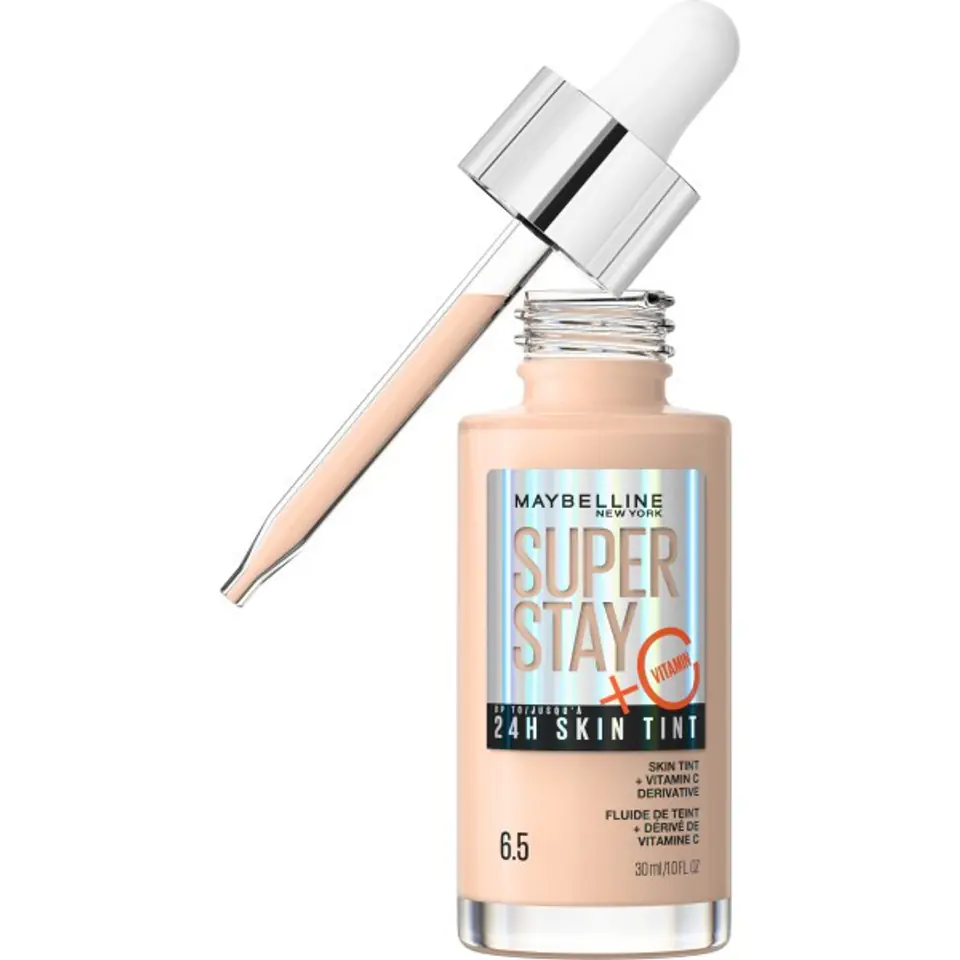 ⁨MAYBELLINE Super Stay 24H Skin Tint Rozświetlający Podkład do twarzy z witaminą C nr 6.5 - 30ml⁩ w sklepie Wasserman.eu