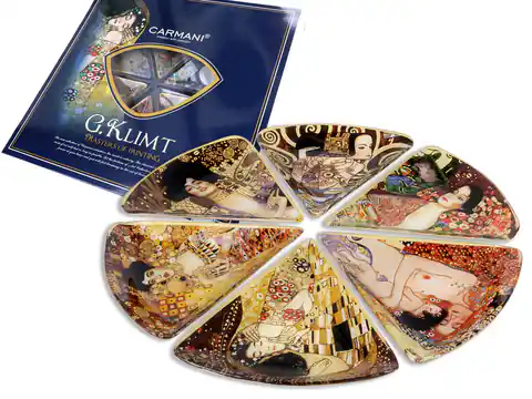 ⁨Talerz dekoracyjny - G. Klimt, 6 części (mix 6 wzorów)⁩ w sklepie Wasserman.eu