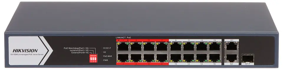 ⁨SWITCH POE DS-3E0318P-E/M(C) 16-PORTOWY SFP Hikvision⁩ w sklepie Wasserman.eu