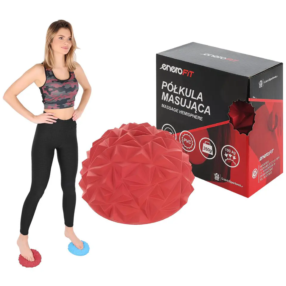 ⁨PÓŁKULA SENSORYCZNA DO MASAŻU DIAMENT BORDOWA ENERO FIT⁩ w sklepie Wasserman.eu