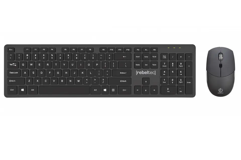 ⁨ZESTAW REBELTEC KLAWIATURA MAXIM + MYSZ WIRELESS BLACK USB⁩ w sklepie Wasserman.eu