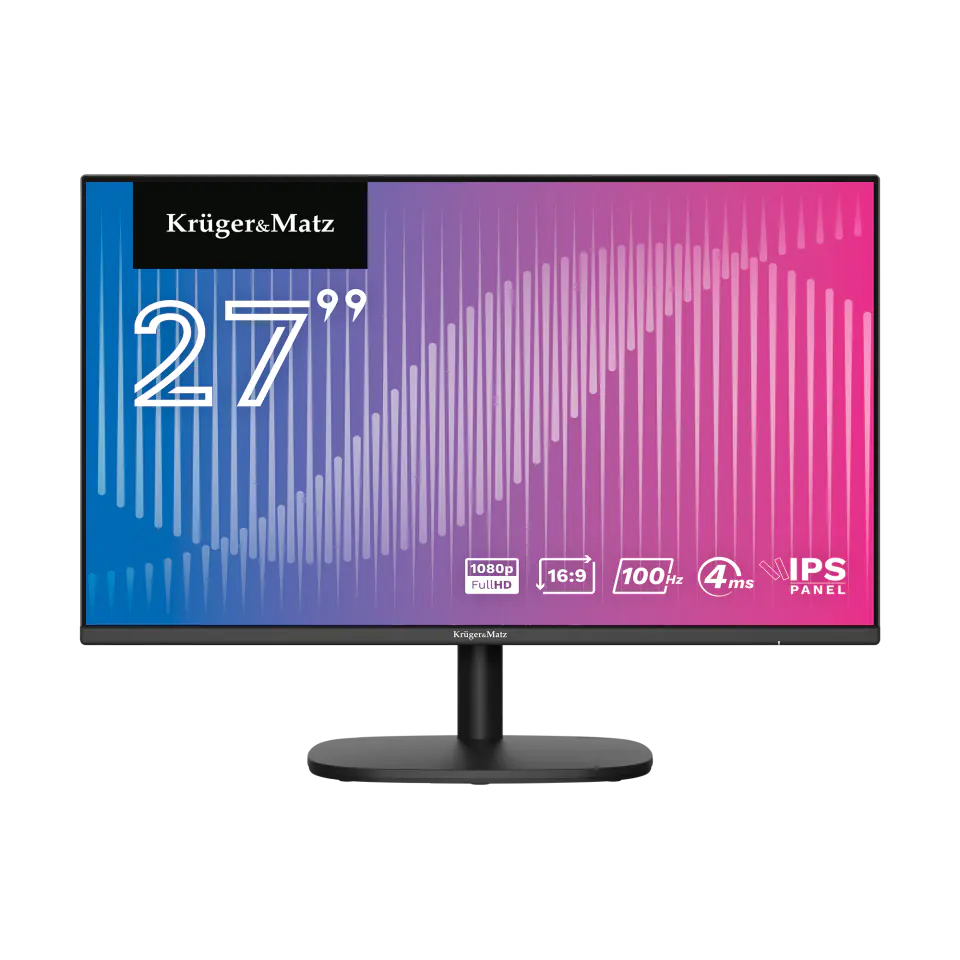 ⁨Kruger& Matz KM0199-M27 LED display 68,6 cm (27") 1920 x 1200 px Czarny⁩ at Wasserman.eu