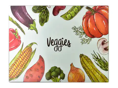 ⁨ARIA Deska do krojenia 40x30cm szklana veggies⁩ w sklepie Wasserman.eu