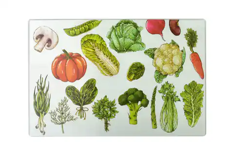 ⁨ARIA Deska do krojenia 20x30cm szklana warzywa⁩ w sklepie Wasserman.eu