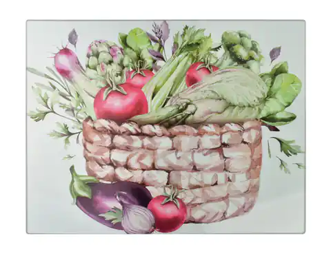 ⁨ARIA Deska do krojenia 40x30cm szklana kosz z warzywami⁩ w sklepie Wasserman.eu
