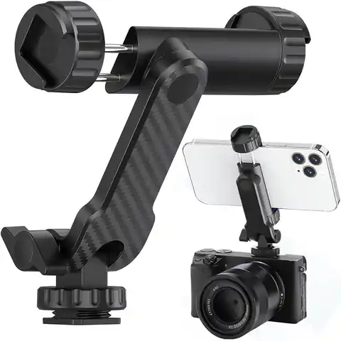 ⁨Uchwyt adapter do telefonu na statyw aparat kamerę gwint 1/4 uniwersalny obrotowy selfie Czarny⁩ w sklepie Wasserman.eu