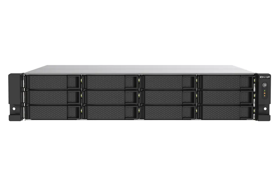 ⁨QNAP TS-1273AU-RP-8G NAS/storage server Rack (2U) Ethernet LAN Aluminium, Black V1500B⁩ at Wasserman.eu